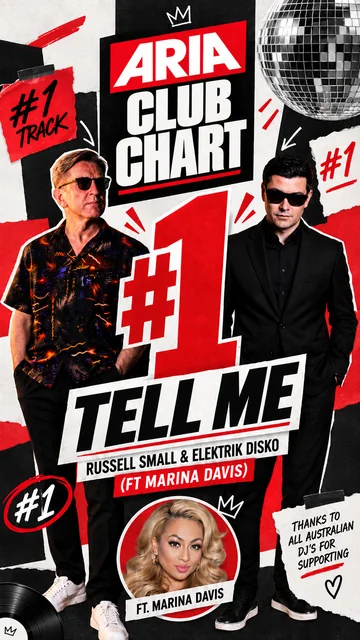 Tell Me by Russell Small and Elektrik Disko featuring Marina Davis, number one on the ARIA Club Chart